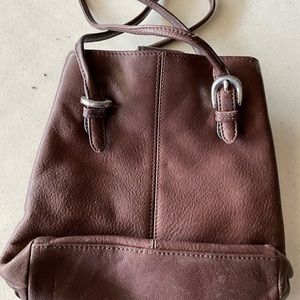 Fossil Leather Crossbody w/attached wallet compartment